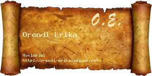 Orendi Erika névjegykártya